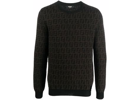 Fendi FF Allover Logo Sweater Brown/Black Men's